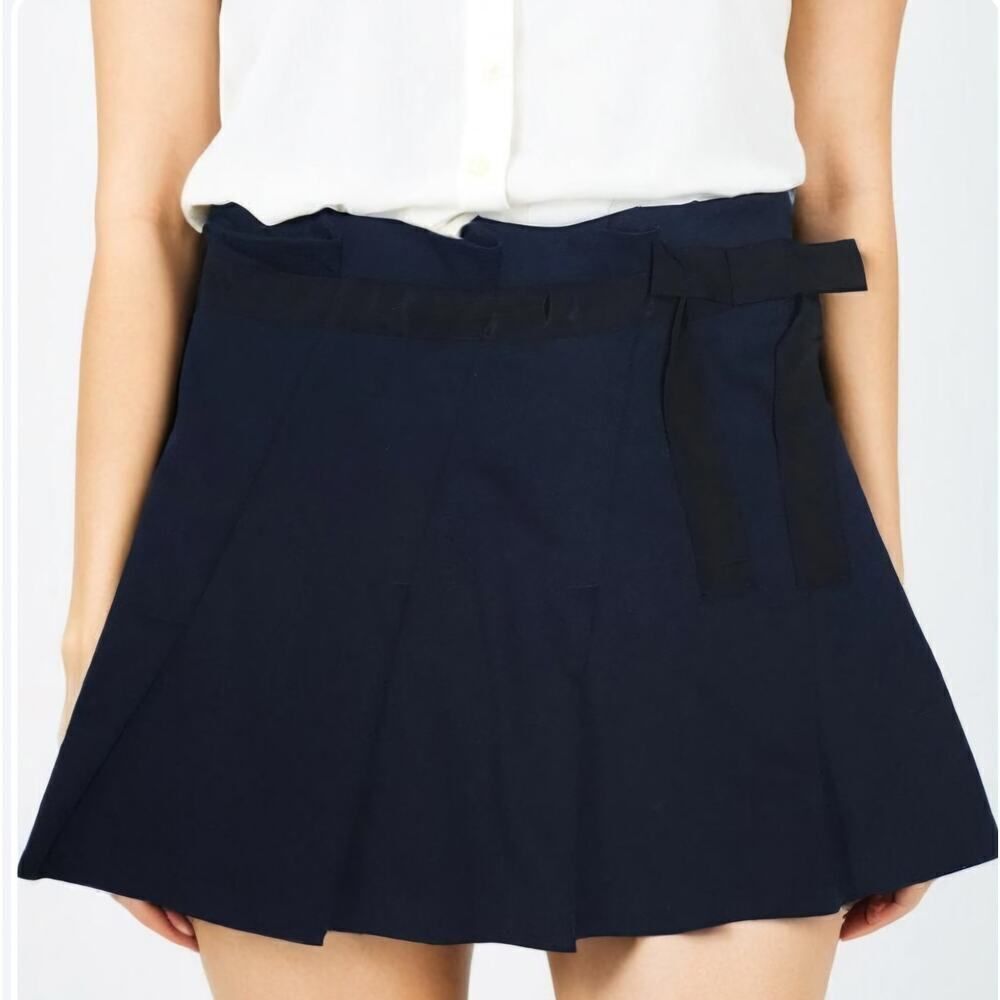 Halogen Womens A-line Pleated Dark Blue Mini Old Money Tennis Skirt Size 12